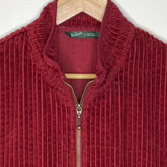 Woolrich Deep Ruby Wide Wale Cotton Corduroy Zip Up Vest Size Large - Picture 4 of 11